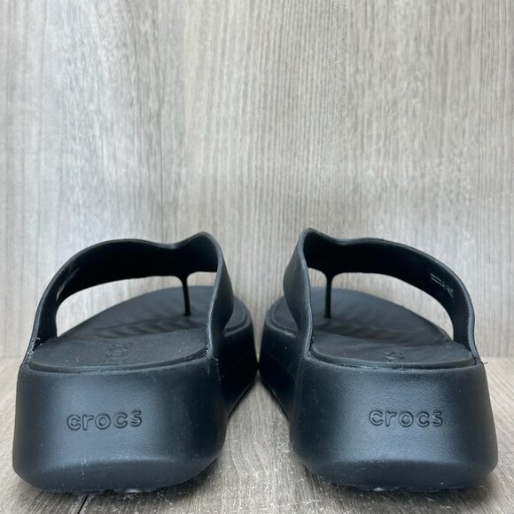 Crocs Getaway Platform Flip Flops Womens 10 Casual Comfort Sandals 209410 Black - Picture 5 of 12